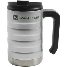 Load image into Gallery viewer, Gibson John Deere Thermal Double Wall Stainless Steel, 17oz Silver Travel Mug, Grey