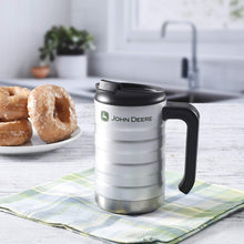 Load image into Gallery viewer, Gibson John Deere Thermal Double Wall Stainless Steel, 17oz Silver Travel Mug, Grey