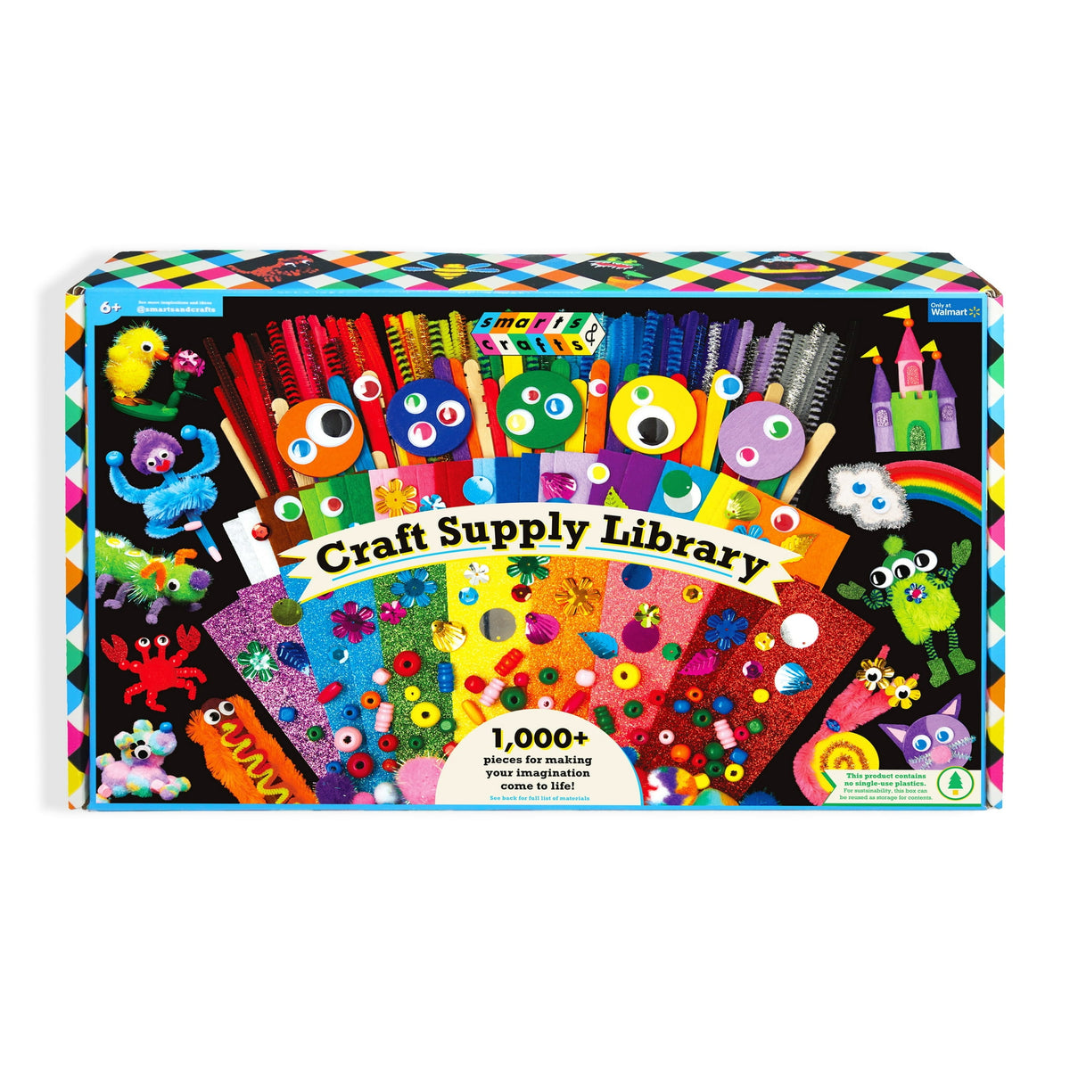 Smarts & Crafts Craft Supply Library, 1000+ Pieces, Child Ages 6+, Uni ...