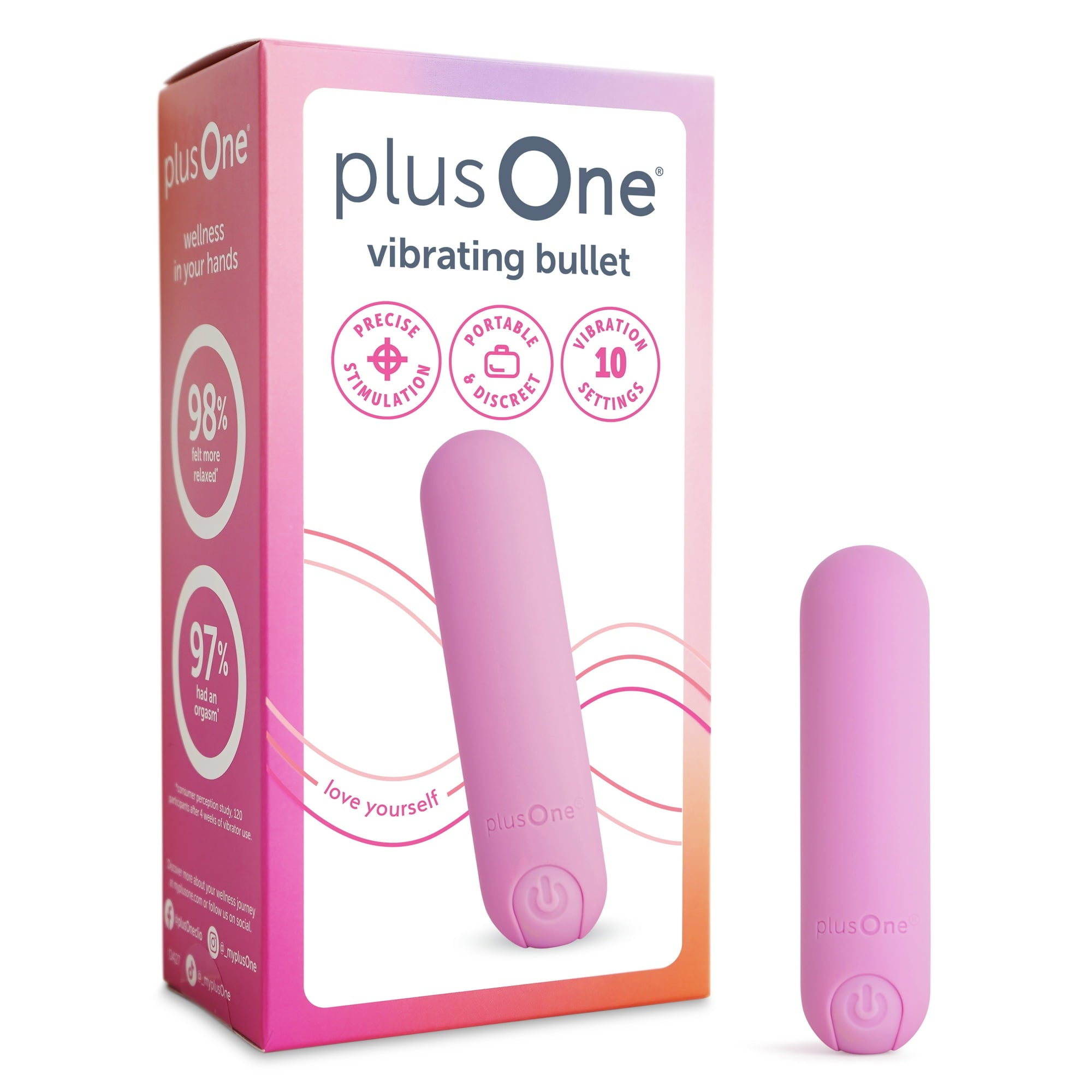 plusOne Vibrating Bullet Soft Touch Massager, Pink, 10 Vibration Setti BuraQGroups plusOne Vibrating Bullet Soft Touch Massager, Pink, 10 Vibration Setti BuraQGroups